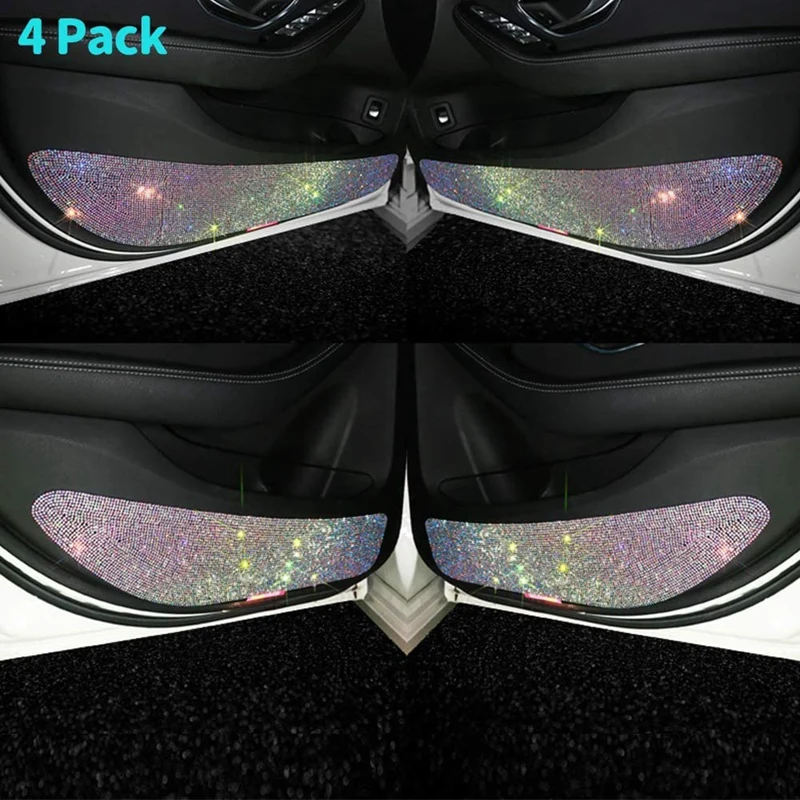 

Car Door Anti-Kick Pad Crystal Diamond Door Protective Pad Anti-Kick Dirty Stickers Anti-Collision Stickers
