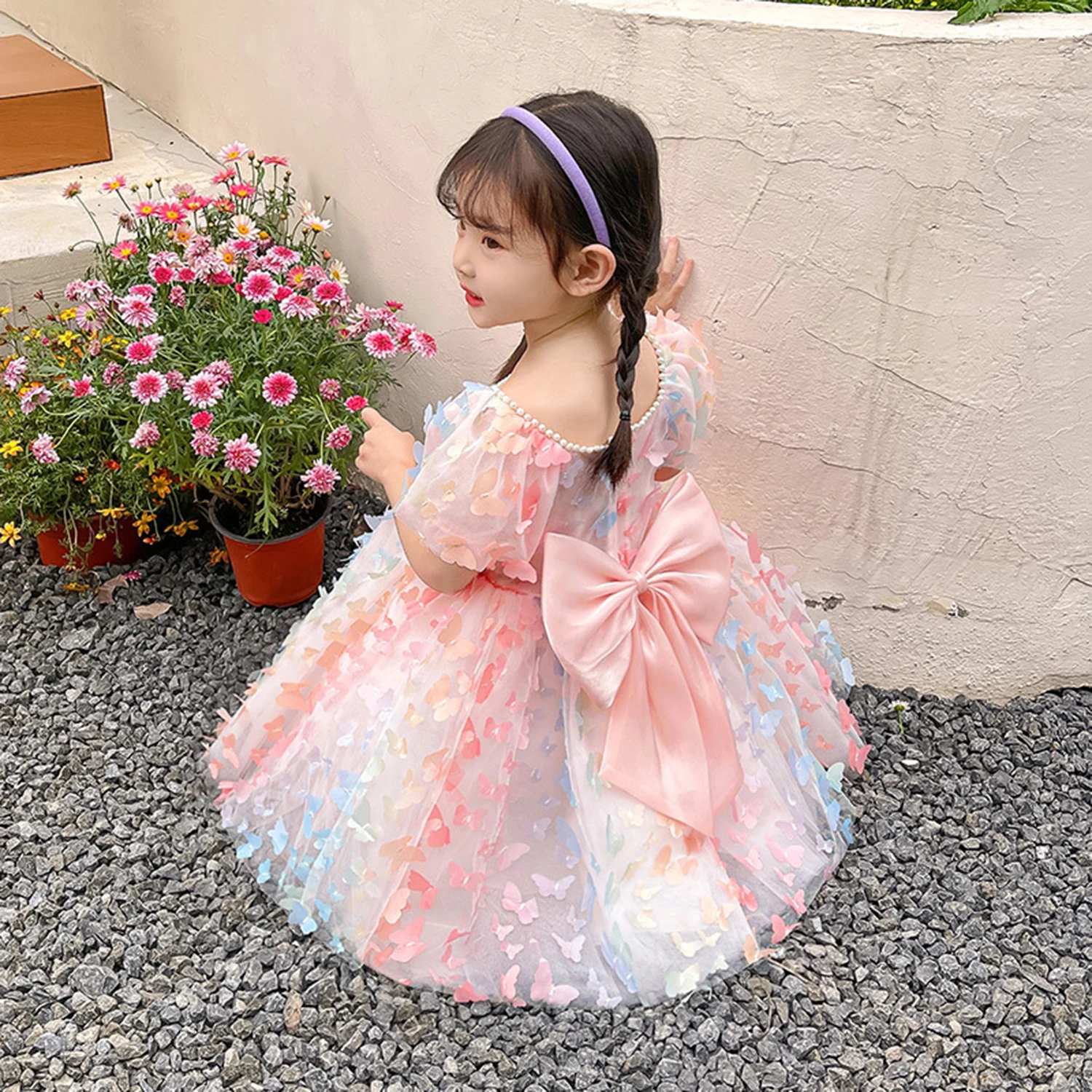 

AmyStylish Little Girls 2-10 Years Butterfly Bowknot Birthday Party Pagenat Dress