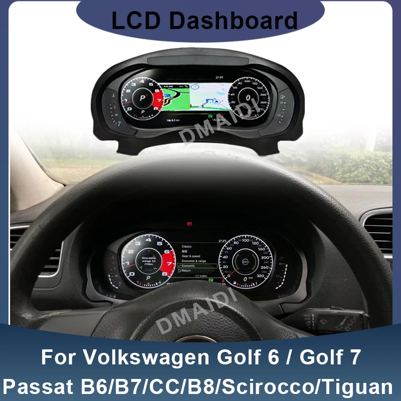 

LCD Speedometer Digital Dashboard Panel For VW Golf 7 Golf 6 GTI Passat B8 B7 B6 CC Scirocco Virtual Instrument Cluster CockPit