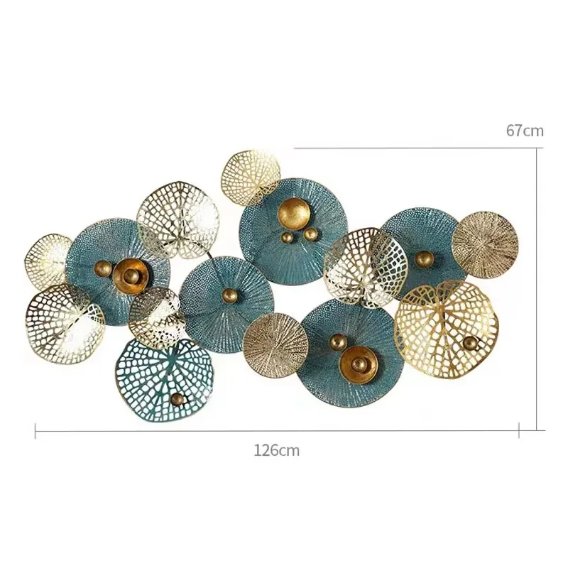 Metal art wall flower living room background wall lamp luxury home