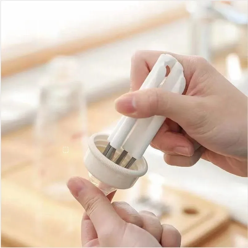 Multifunctional Flexible Gap Brush Cup Cover Groove Nipple Bottle Gap Brush Household Soft Bristles Cleaning Brush Kitchen Tool