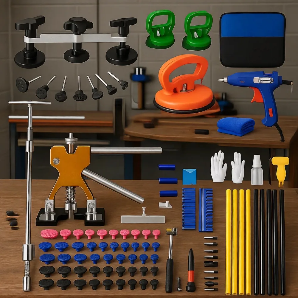 

Paintless Dent Removal Kit with Lifter Slide Hammer T Bar Bridge Puller for Auto Hail Damage Door Ding