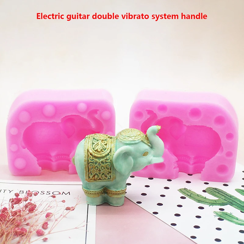Cetakan silikon gajah kaya 3D, Fondant lilin Resin Aroma batu ornamen cetakan sabun untuk dekorasi kue cangkir kue