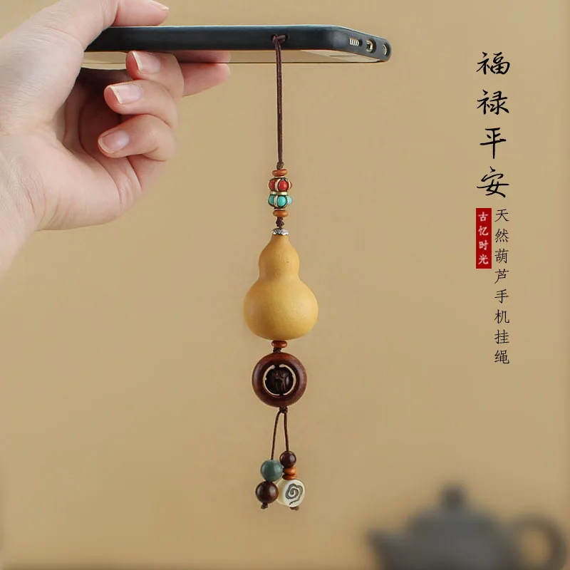 

Аксессуары для самостоятельного изготовления: Ретро-ремешок для телефона в форме тыквы Фулу, цепочка-подвеска для телефона в стиле Вэньвань, унисекс, с защитой от потери, персонализированный.