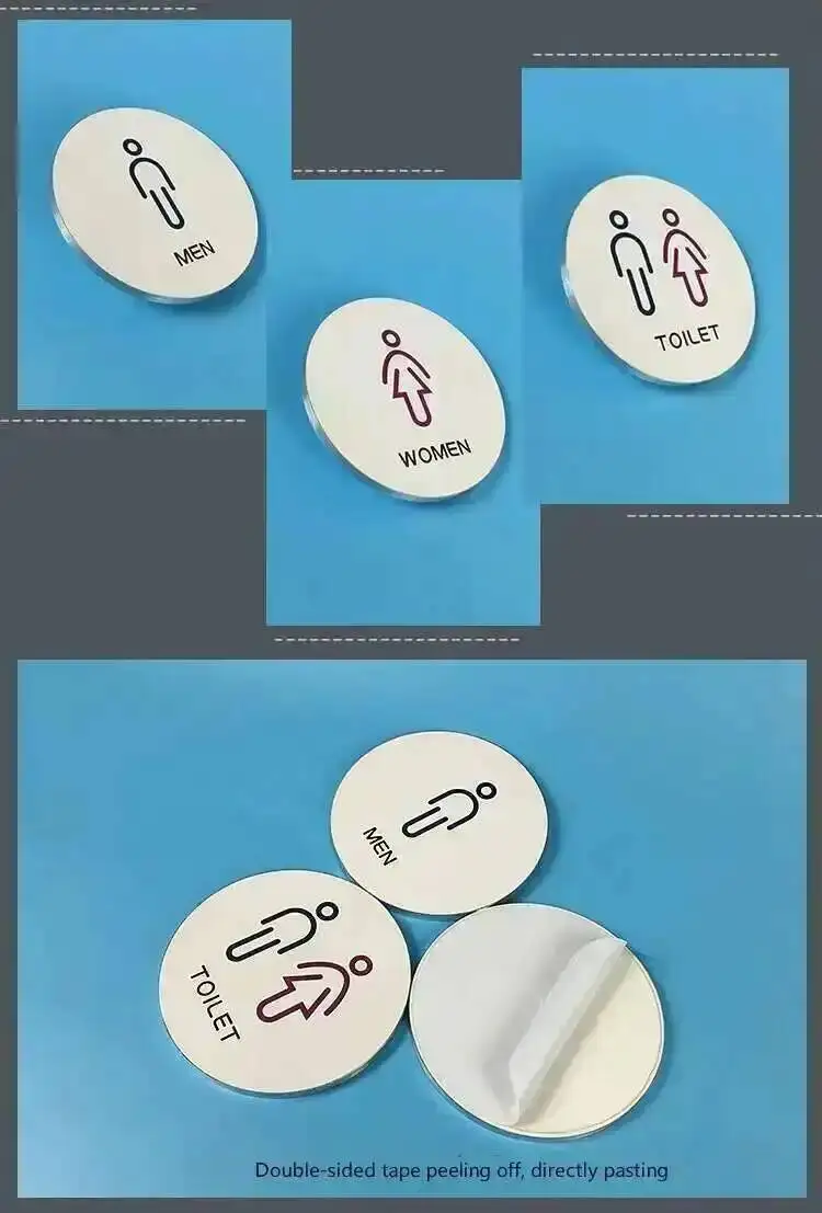 Personalisierte Kreative WC-Schilder für Männer und Frauen, Individuelle Toiletten-Türschilder mit Buchstaben und Symbolen aus Acryl – Detail 2