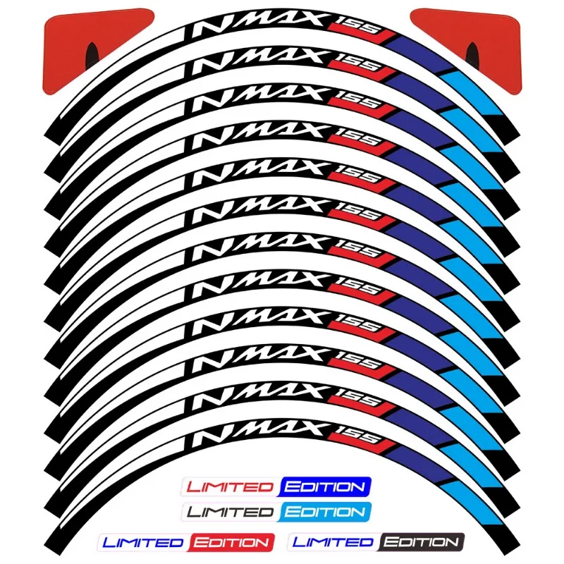 Motorcycle Wheel Sticker Rim Decal Scooter Stripe Tape Accessories Waterproof For NMAX 155 NMAX-155 2016-2019 2020 2022 2023