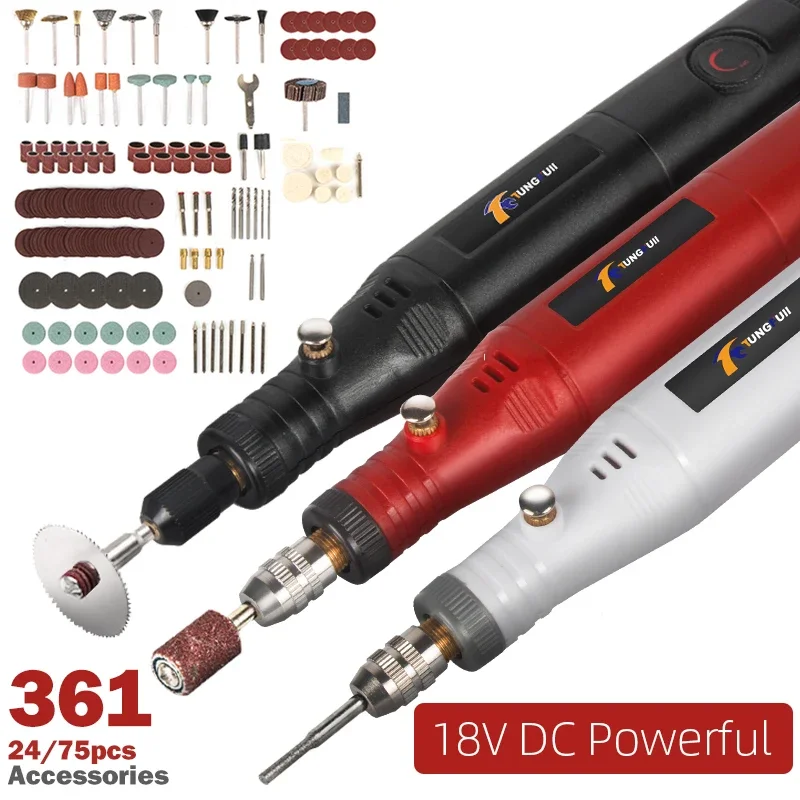 

18V Variable Speed Electric Hand Drill Rotary Drilling Tool with Accessories Dremel Mini Hand Drill Compatible Engraving Pen