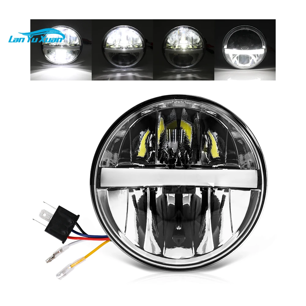 

Factory Supplier 5.75 inch High Low Beam DRL Driving Light 12V Round DRL 5 3/4 Led Headlight for Motorcycle