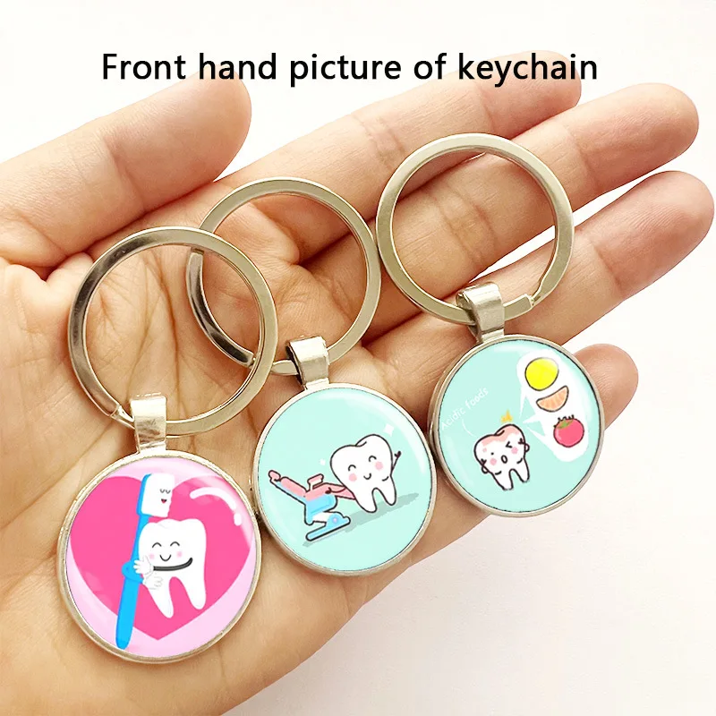 

Модный брелок с драгоценными камнями и чистыми зубами, брелок для ухода за зубами, сумка, подвесной декор, аксессуары для ключей, подарок для пары, друзей