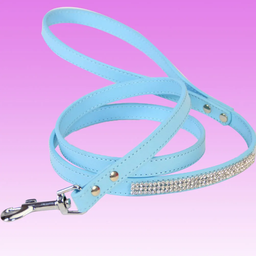 

Rhinestone Leash Correa Doble Perros Collar Cat De Dog for Puppy Bling Leads