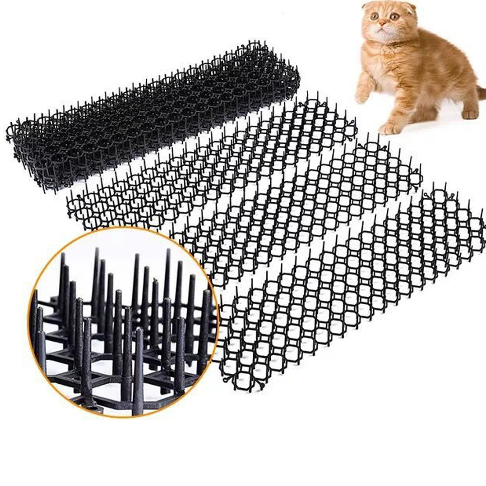 4/10 Pcs Garden Prickle Strip Dog Cat Animal Deterrent Repellent Plastic Scarer-Spike Tool Keep Cat Away Digging Climbing Spike