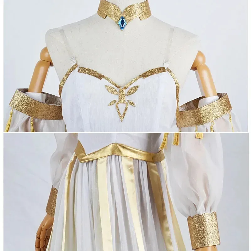 2025 12 더 그레이터 루카데바타 코스프레 의상 가발 임팩트 레서스 로드 쿠사나리 롱 드레스 여성용 코스튬