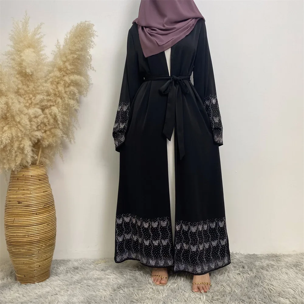 

Fashion Diamonds Luxury Abayas Dubai Muslim Women Maxi Dress Kimono Jalabiya Morocco Kaftan Ramadan Eid Kebaya Caftan Gown Abaya