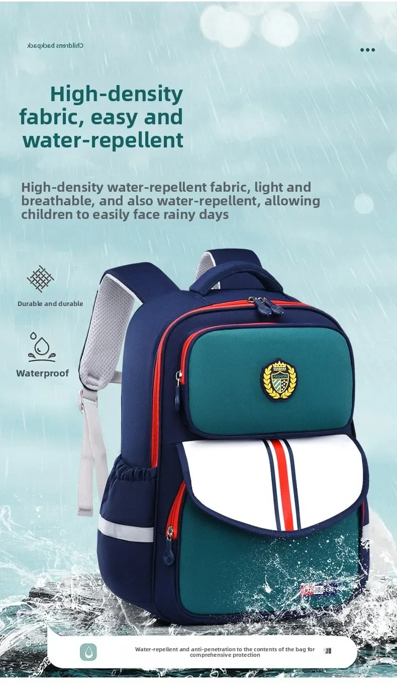 Kinder-Schulrucksack für Jungen und Mädchen der Klassen 1,6, leicht, Oxford-Stoff, wasserdicht, langlebig, Büchertasche mit ergonomischem Design – Detail 12