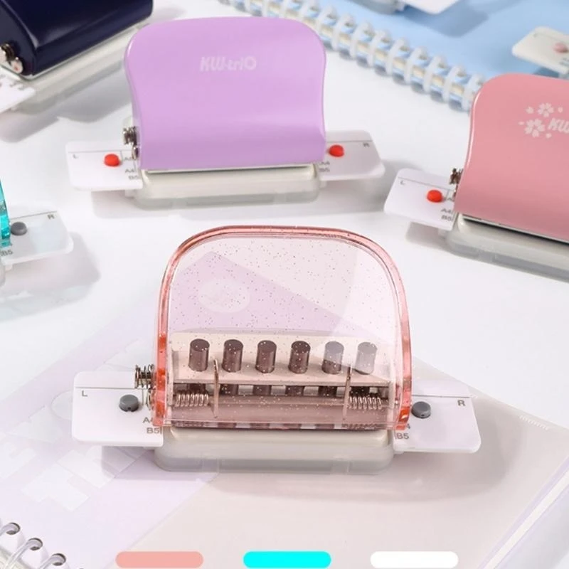 Portátil Hole Puncher Seis Hole Paper Puncher seis orifícios Puncador manual para casa