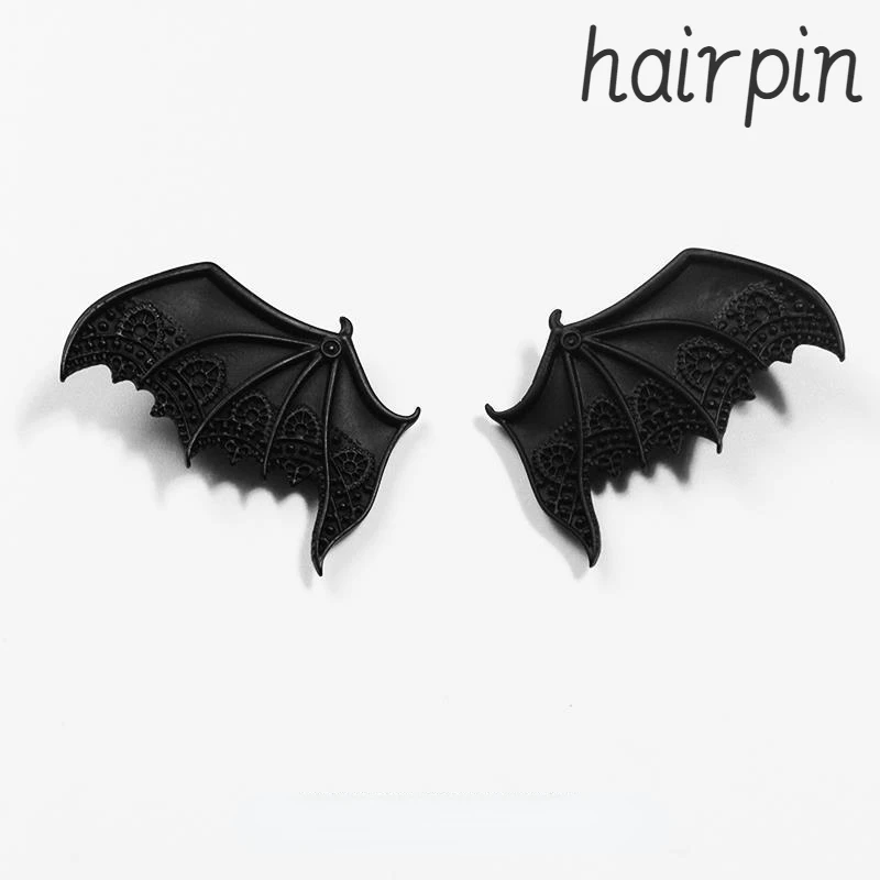 1Pair European American Bat Hair Clip for Women Vintage Punk Style Devil Wings Hairpin Party Decoration