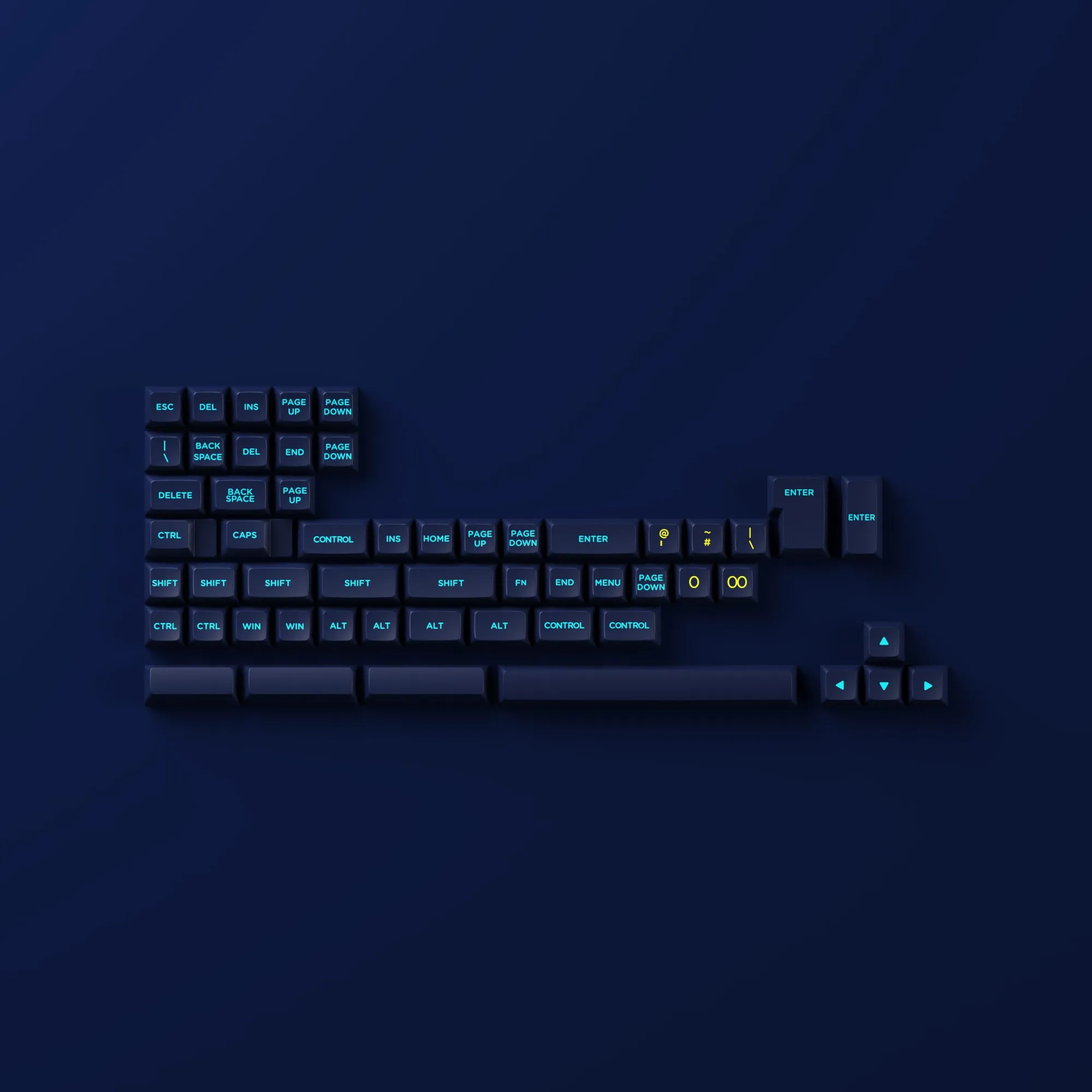 Imagem -05 - Conjunto Akko Starry Night Keycap Teclado Mecânico Compatível com os Principais Layouts Pbt Double-shot Perfil Osa 187 Teclas