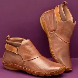 2024 Stylowe buty damskie Płaskie buty damskie Wodoodporne buty za kostkę Antypoślizgowe krótkie buty Damskie buty codzienne Botas Largas De Mujer