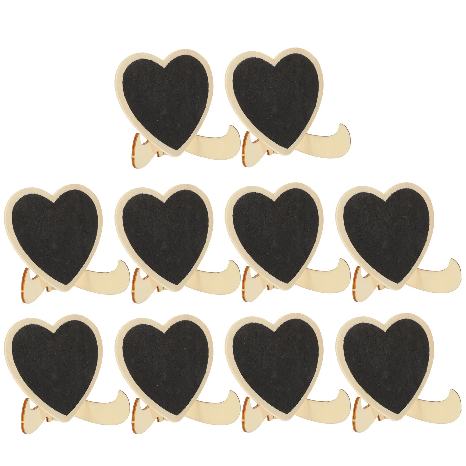 10 Pcs Ornaments Small Chalkboard with Stand Mini Boards Tabletop Sign Decoration Wood
