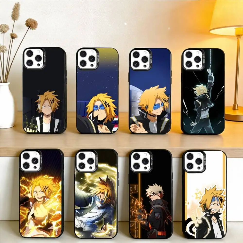 

My Hero Academia Kaminari Denki Phone Case For iPhone17, 16,15,14,13,12 Pro Max Black Candy Matte Shockproof Cover