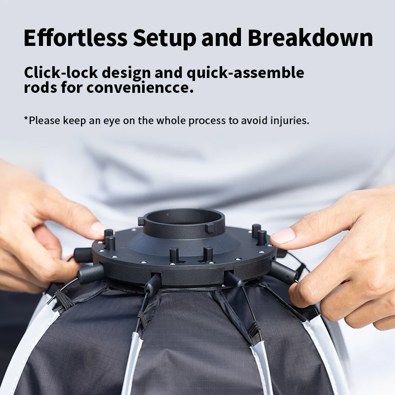 Ulanzi AS-D30 30cm Portátil Dobrável Guarda-chuva Octagon Softbox Mini Bowens Mount Honeycomb Grip para Ulanzi LT028 40W COB LED