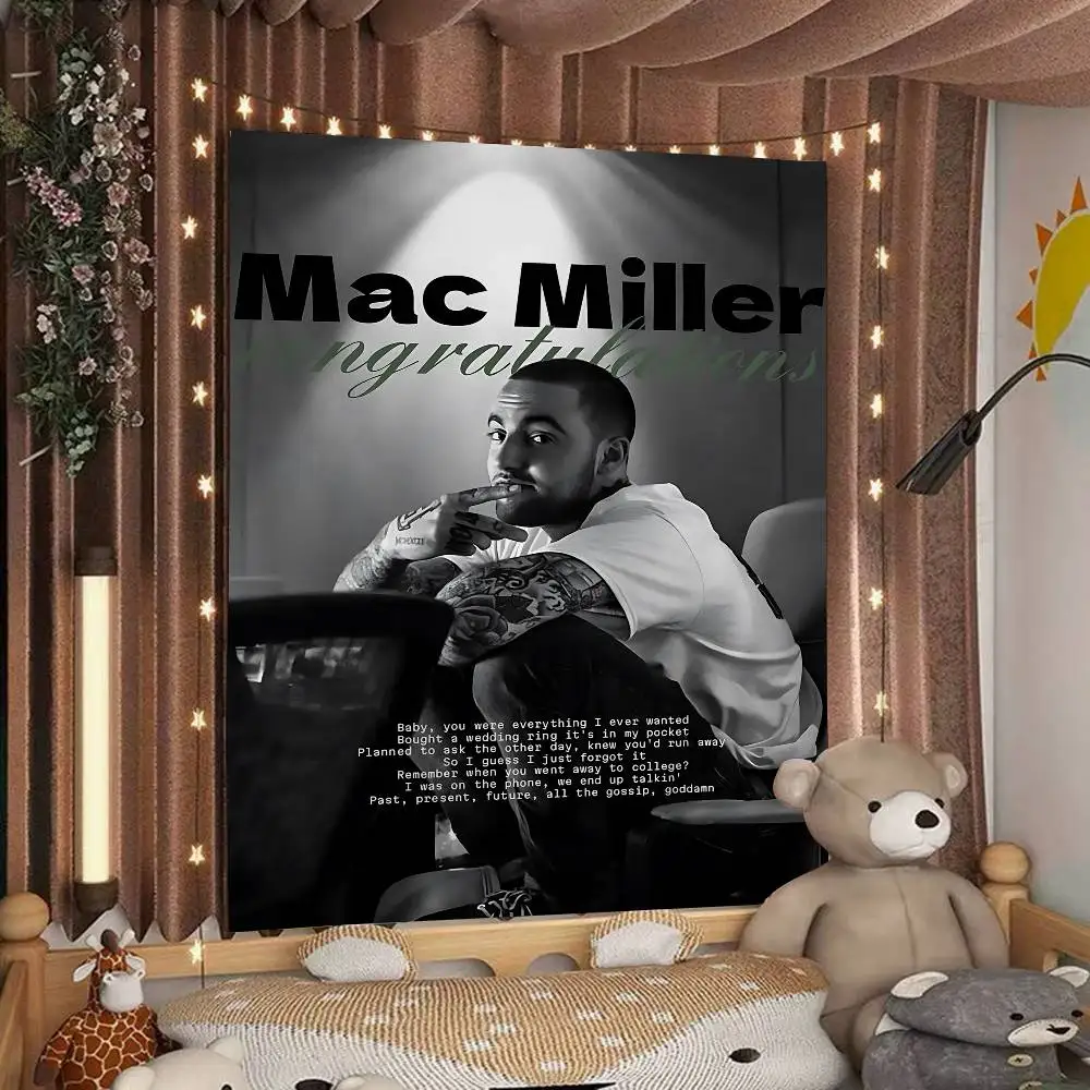 Rapper M-Mac Miller Printed Large Wall Tapestry Hanging Tarot Hippie Wall Rugs Dorm Home Decor