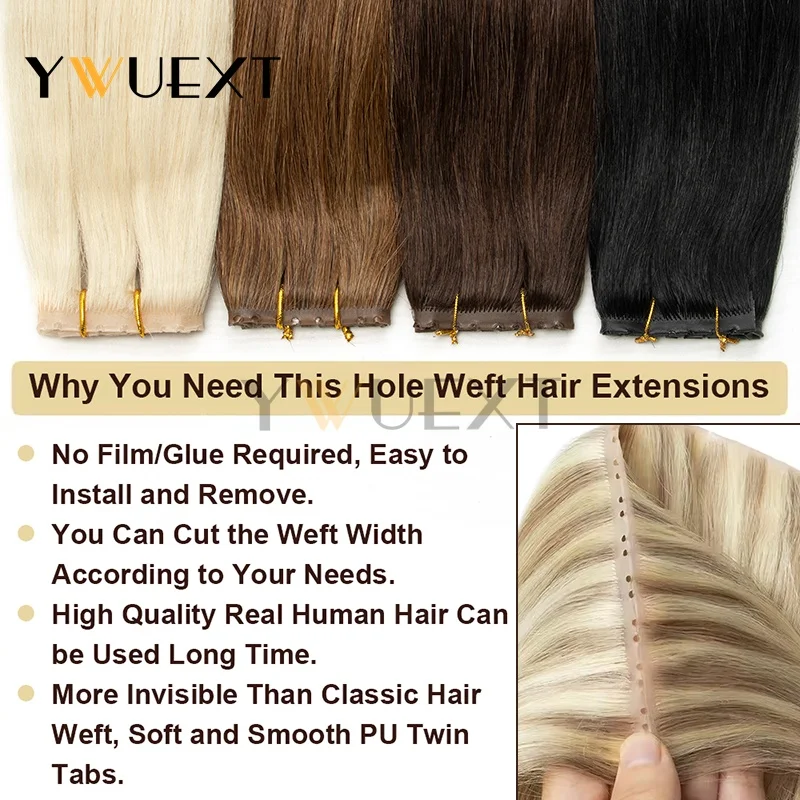 حقن مزدوج PU XO هول لحمة شعر بشري غير مرئي علامات تبويب مزدوجة 100% شعر بشري حقيقي مايكرو حلقة XO لحمة حزم الشعر 40 جرام-50 جرام #2