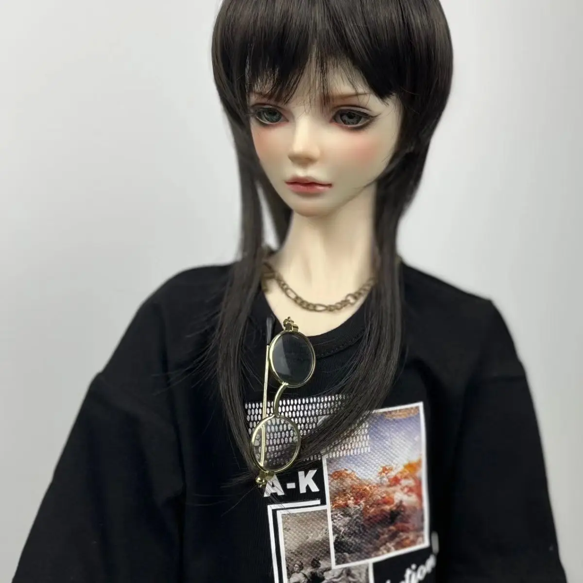 

1/3 Doll's Wig for 60cm Bjd Doll Wolf Tail Style Hair Head Circumference 22-24cm Girl Toys Dress Up Play House Doll Accessories