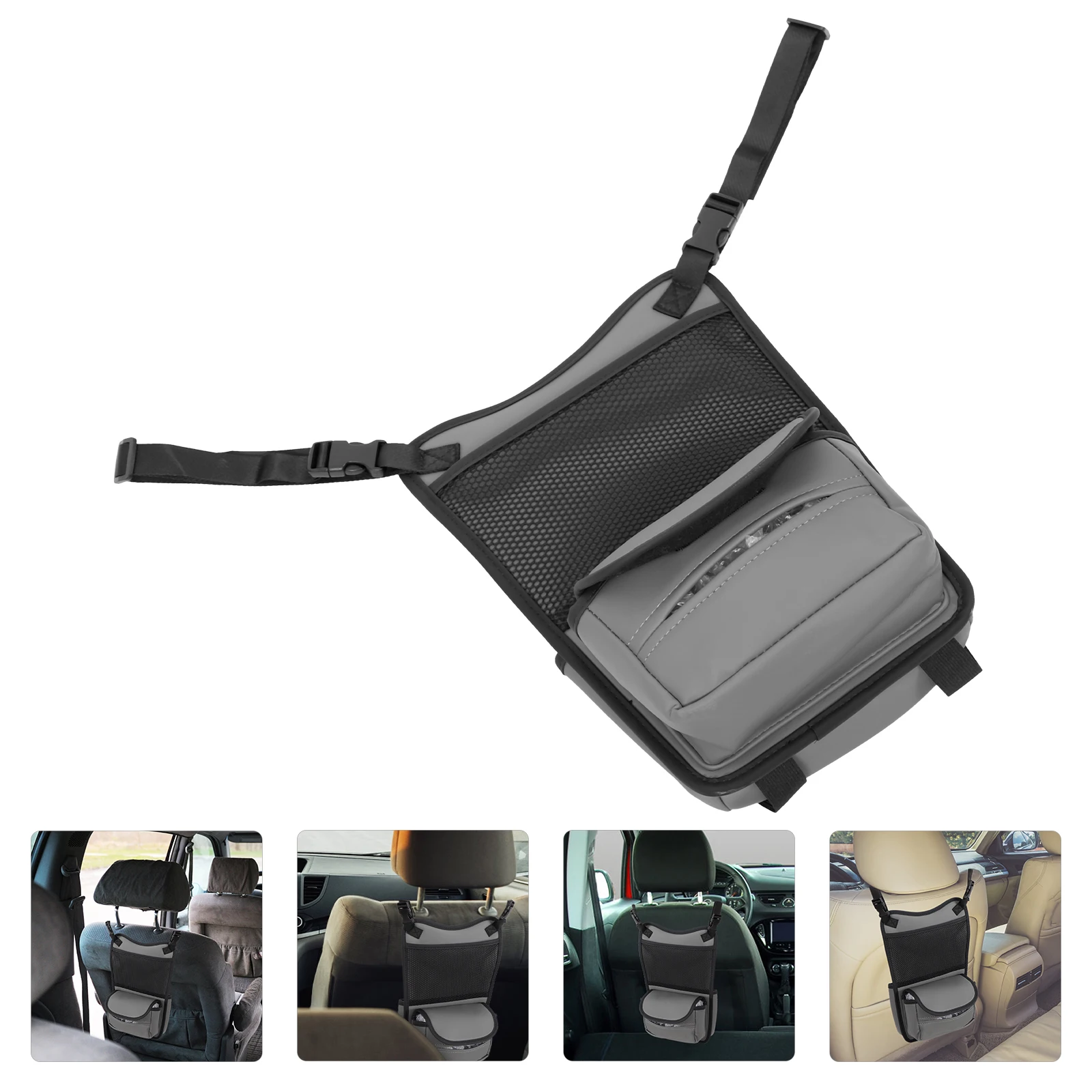 

Car Storage Organizer Center Console Bag Seat Back Net Pocket Between Seats Durable Tissue Box Purse Holder For Car