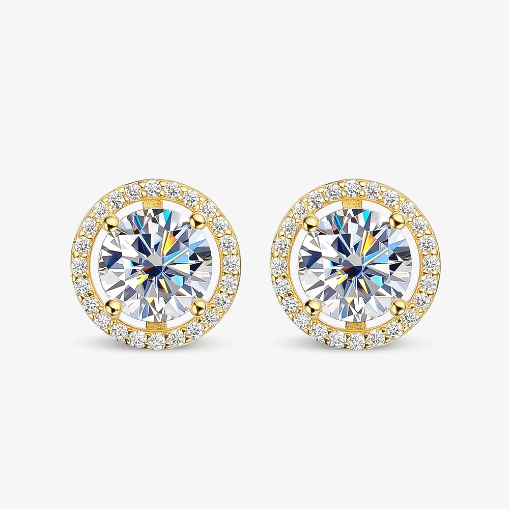 EWYA 2025, trendige 1-4 CT voller Moissanit-Ohrstecker für Frauen, Party, Braut, edler Schmuck, S925-Sterlingsilber, Diamant-Ohrring