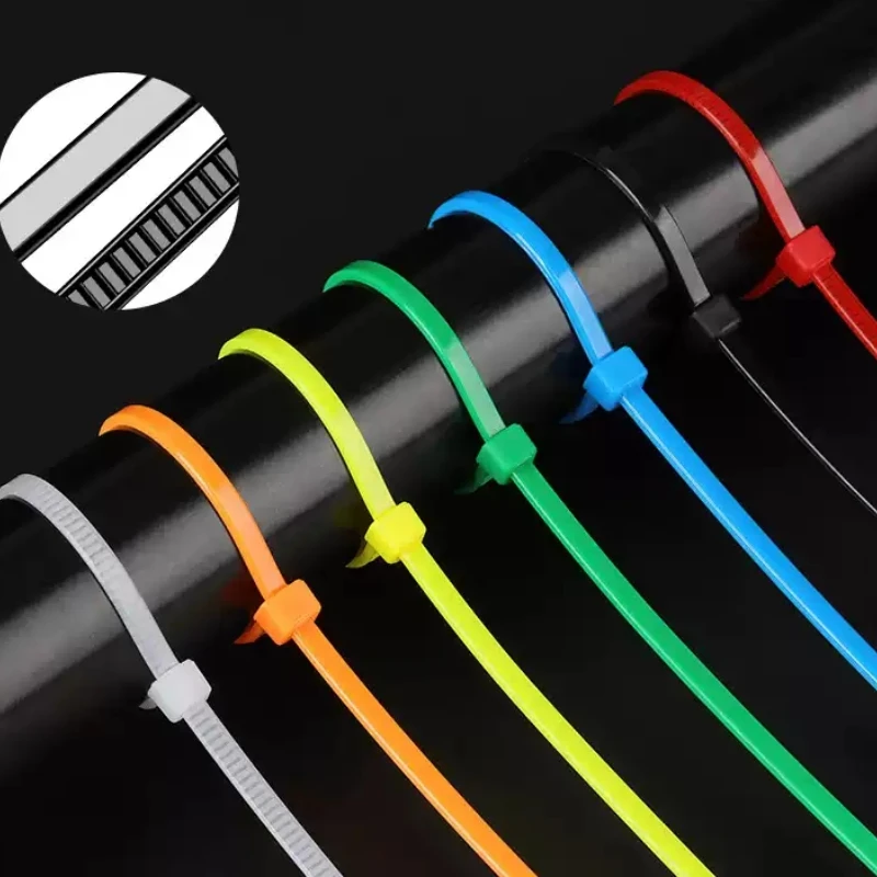 Imagen 4: Cables de nailon de plástico, bridas con cremallera, bridas para cables autoblocantes multiusos, bucle de sujeción, envoltura de cables reutilizable para el hogar y la Oficina