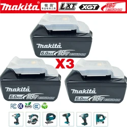 Bateria recarregável para ferramentas Makita, íon de lítio LED substituível, 6.0 Ah, 18V, LXT, BL1860B, BL1860BL1850, BL1830, 100% original