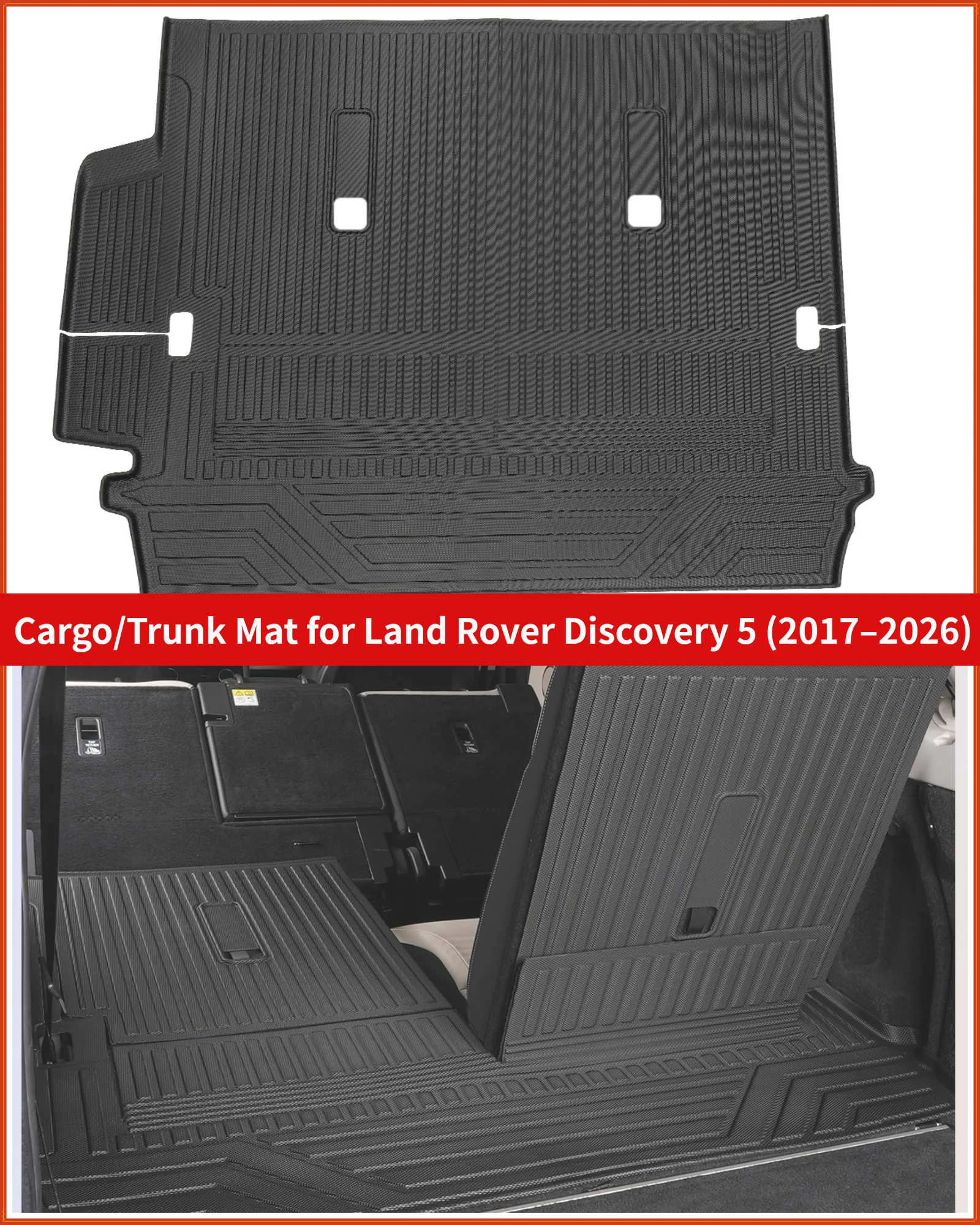 TPE 3D Trunk Mat For Land Rover Discovery 5 2017-2026 CargoIntegrated Split  Seat Back Liner Accessories