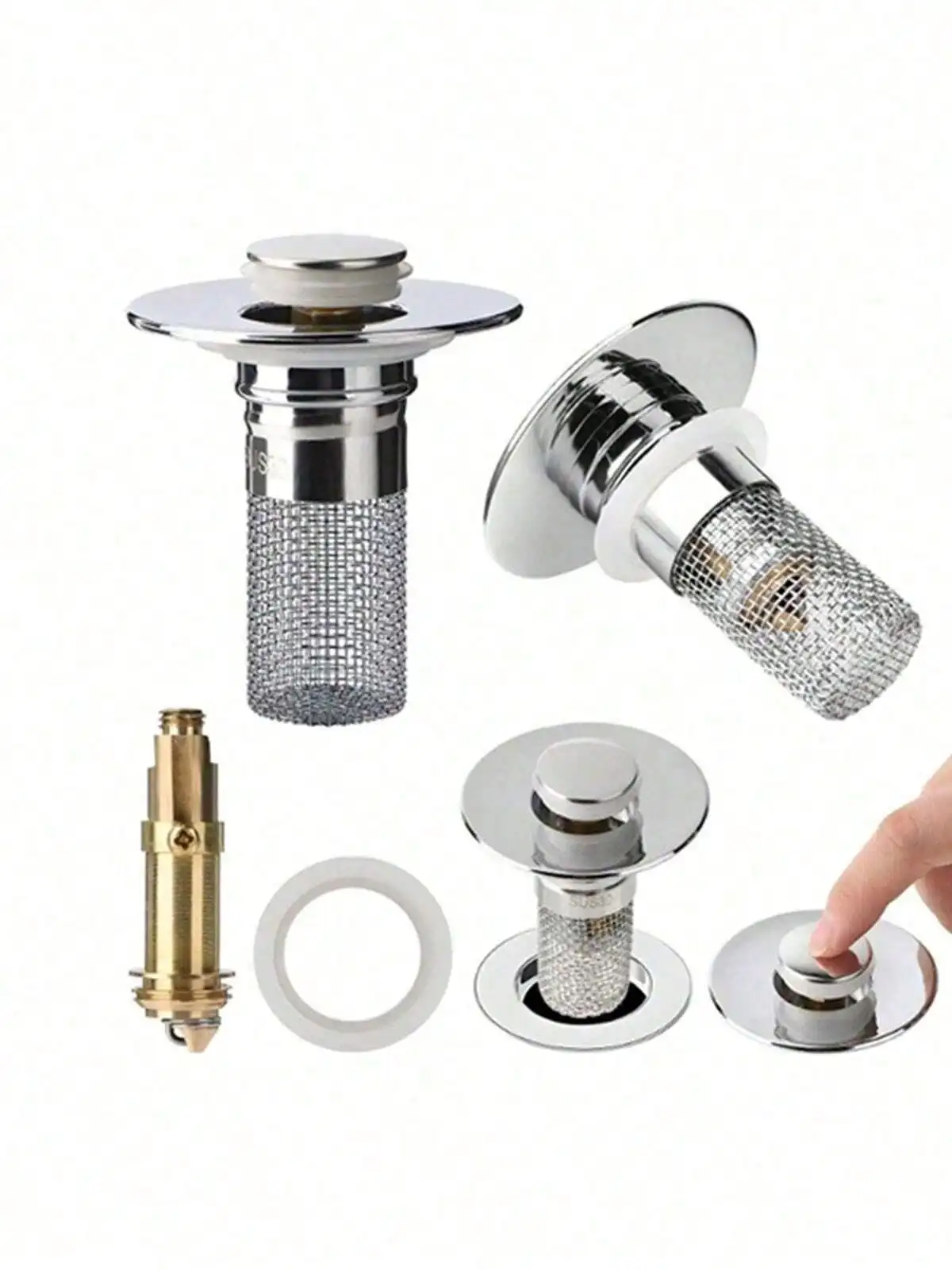 1PC/2PC Universal Sink Drain Cover, Basin Filter Anti-odor Pop-up Stopper, Vanity Hand Basin Leak Plug