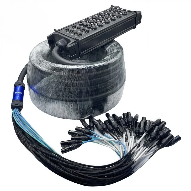 32-Way multicore junction box/hub box, stage signal cable, microphone, audio socket, recording studio