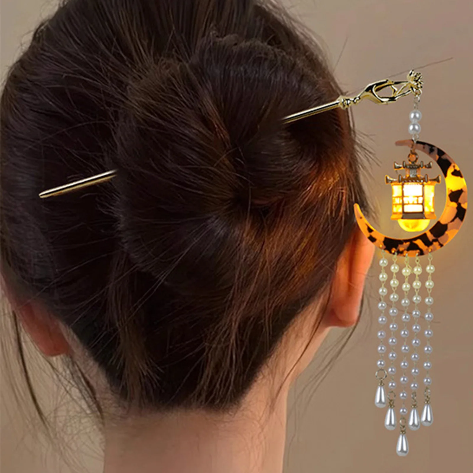 Luminous Hair Sticks with Dragon Designs Luxury Designer Jewelry for Women Girls Hair Bun Maker Tassel Chain Hairpin Side Clips