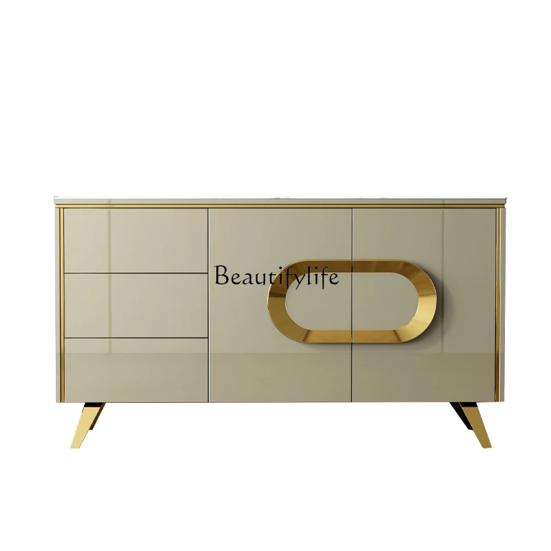 

Light Luxury High-End Entrance Cabinet Modern Minimalist Living Room Decoration Italian Storage Shoe Cabinet Integrated Paint