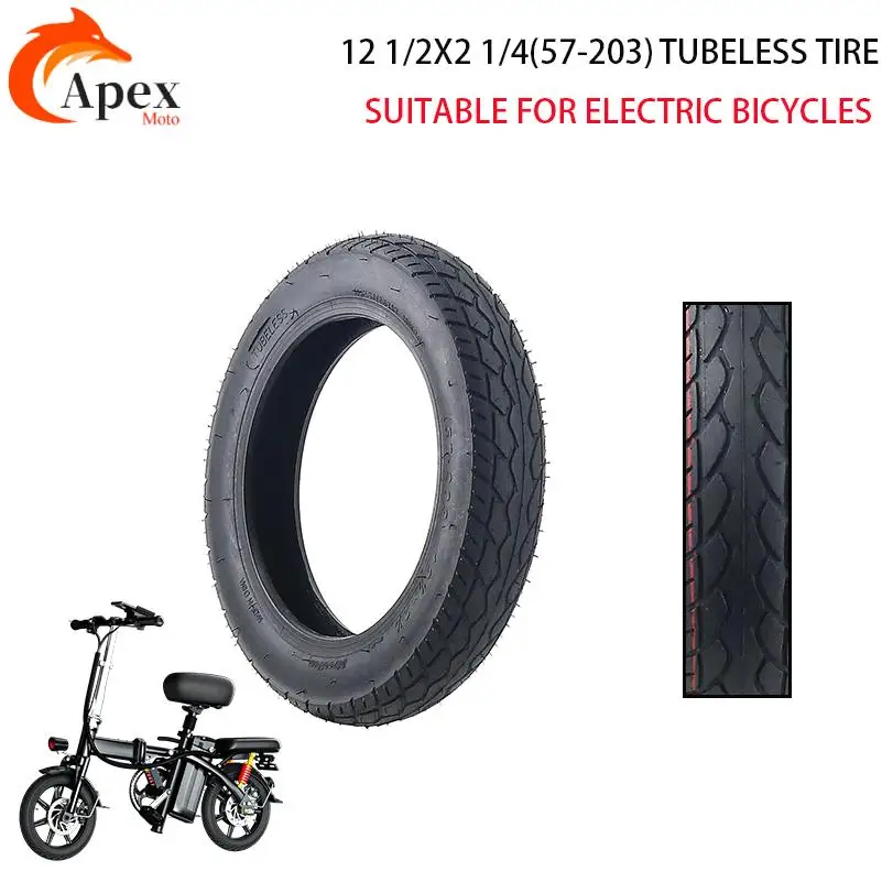 Thickened vacuum tire 12 1/2x2 1/4 ( 57-203 )for electric skateboarders pushing carts, vacuum tire replacement parts