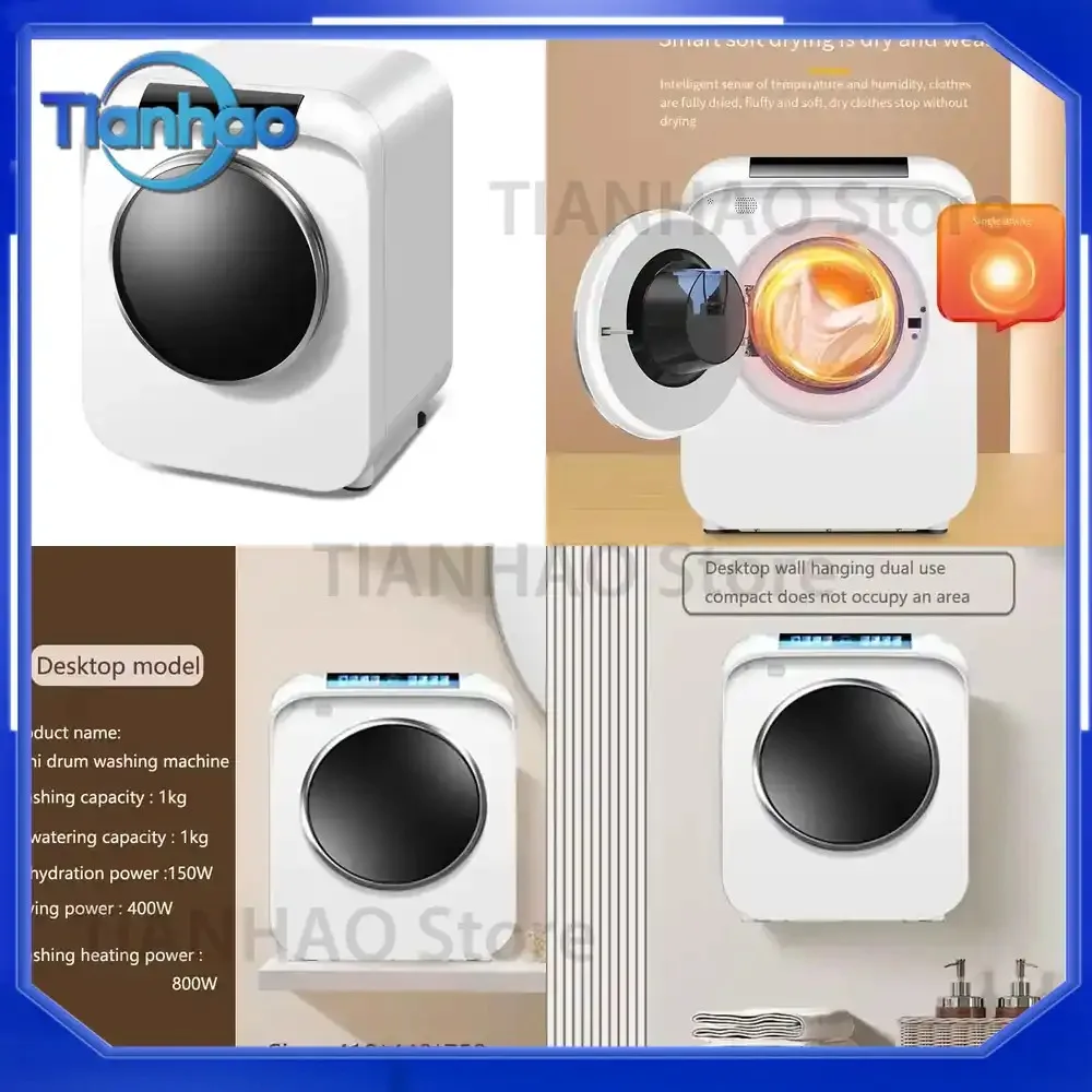 Mini Drum Washing Machine for Home Use Automatic Washing and Drying Machine for Underwear Socks Portable Small Cooking
