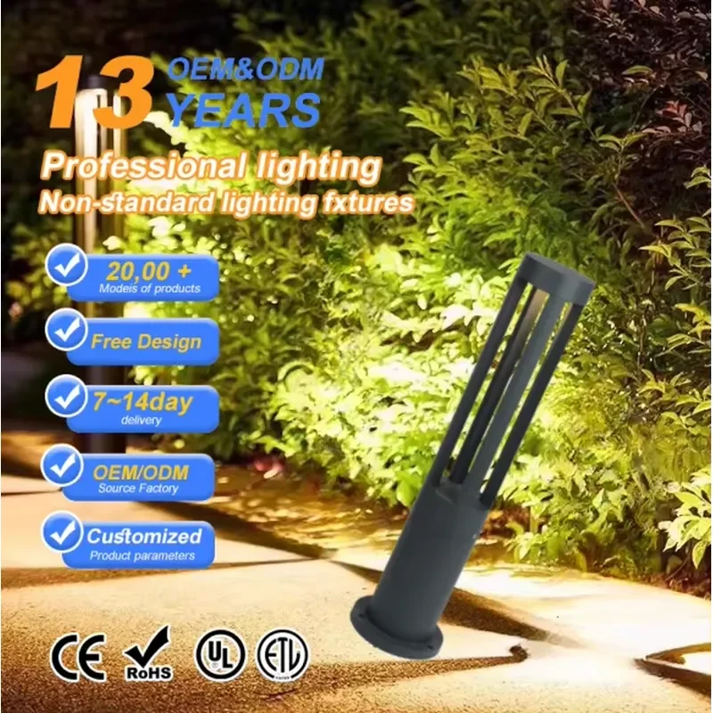 Outdoor LED Garden Lawn Lamp for 5W 7W 10W IP65 Waterproof Die Cast Aluminum with Remote Control 2-Year Warranty 3000K-6000K