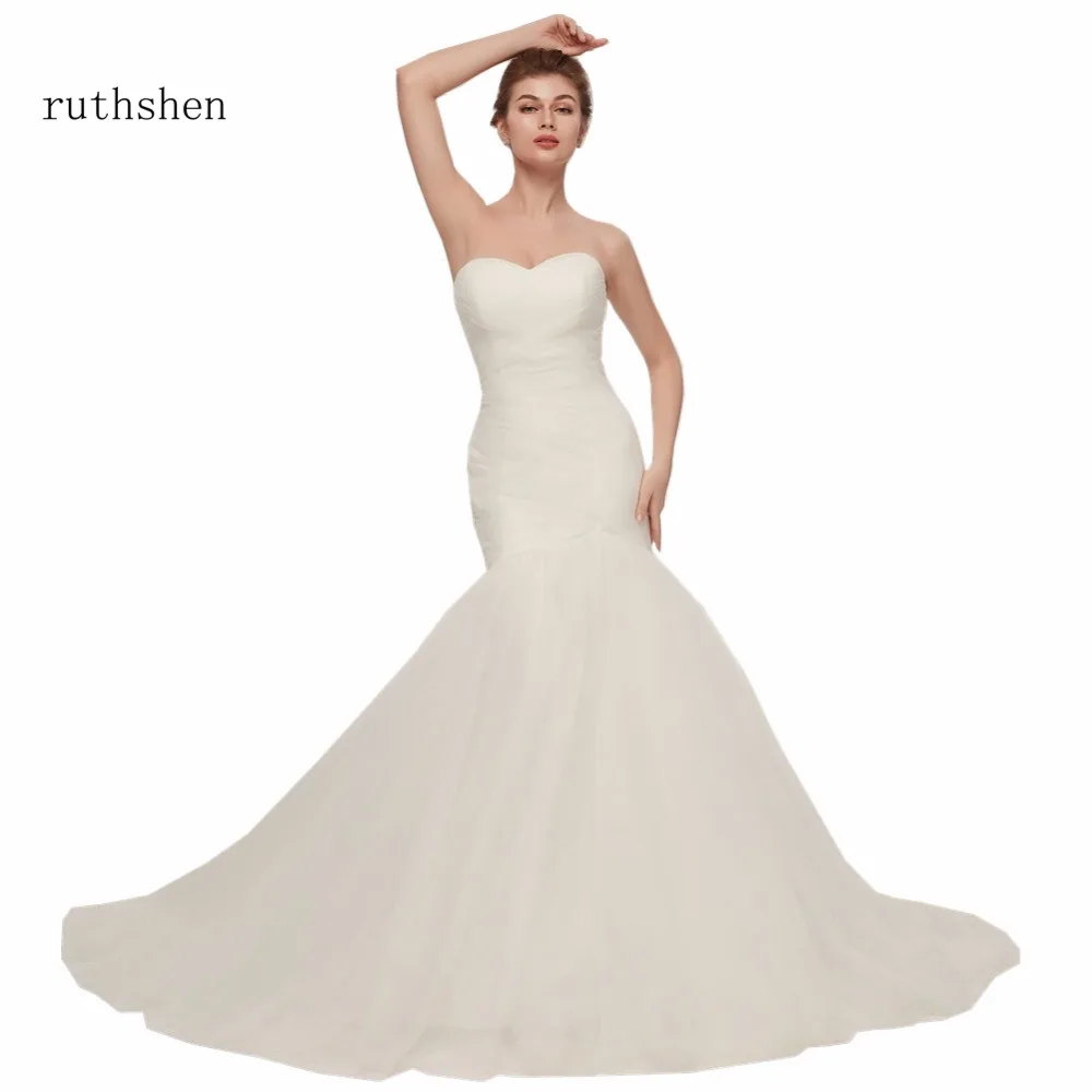 

ruthshen Vintage Princess Mermaid Wedding Dresses Cheap Sweetheart Neck Vestidos Baratos 2023 Robe De Mariee Wedding Gowns