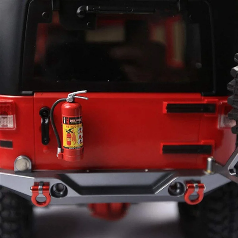 Mini extintor de incendios de simulación de 2 piezas para coche teledirigido 1/10, Axial SCX10 Traxxas TRX4 RC4WD D90, piezas de decoración, Rojo