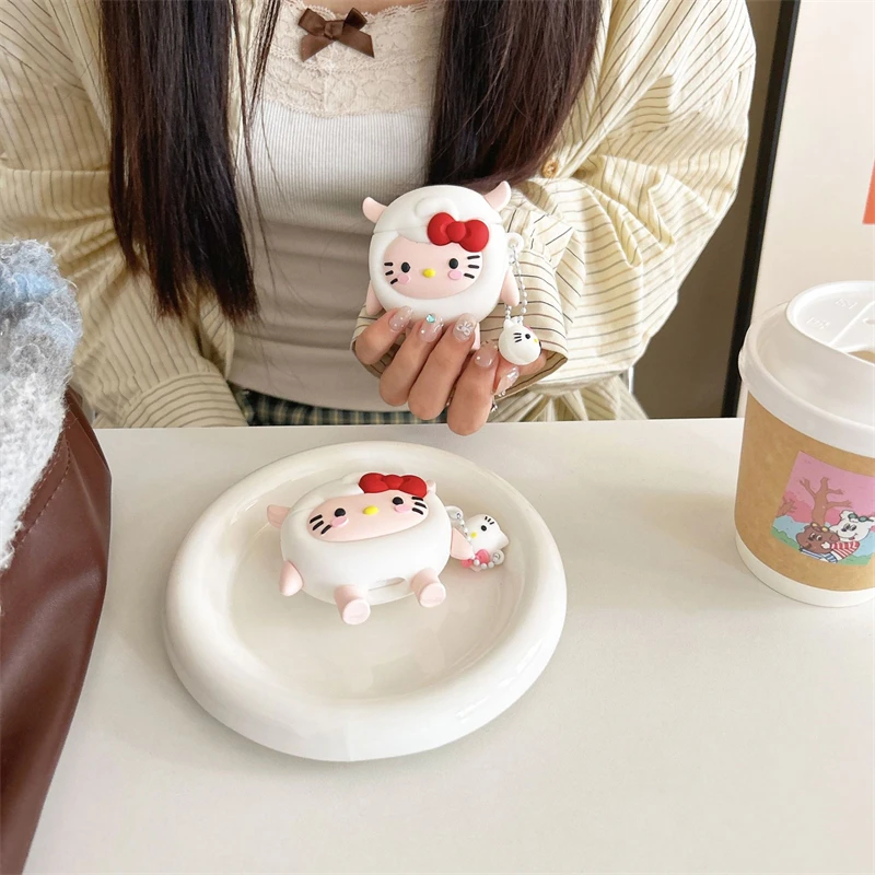 Sanrio 3D Hello Kitty Sheep Earphone Cover For Apple AirPods 1 2 3 Generation Airpods Pro/Pro2 Wireless Bluetooth Headphone Case