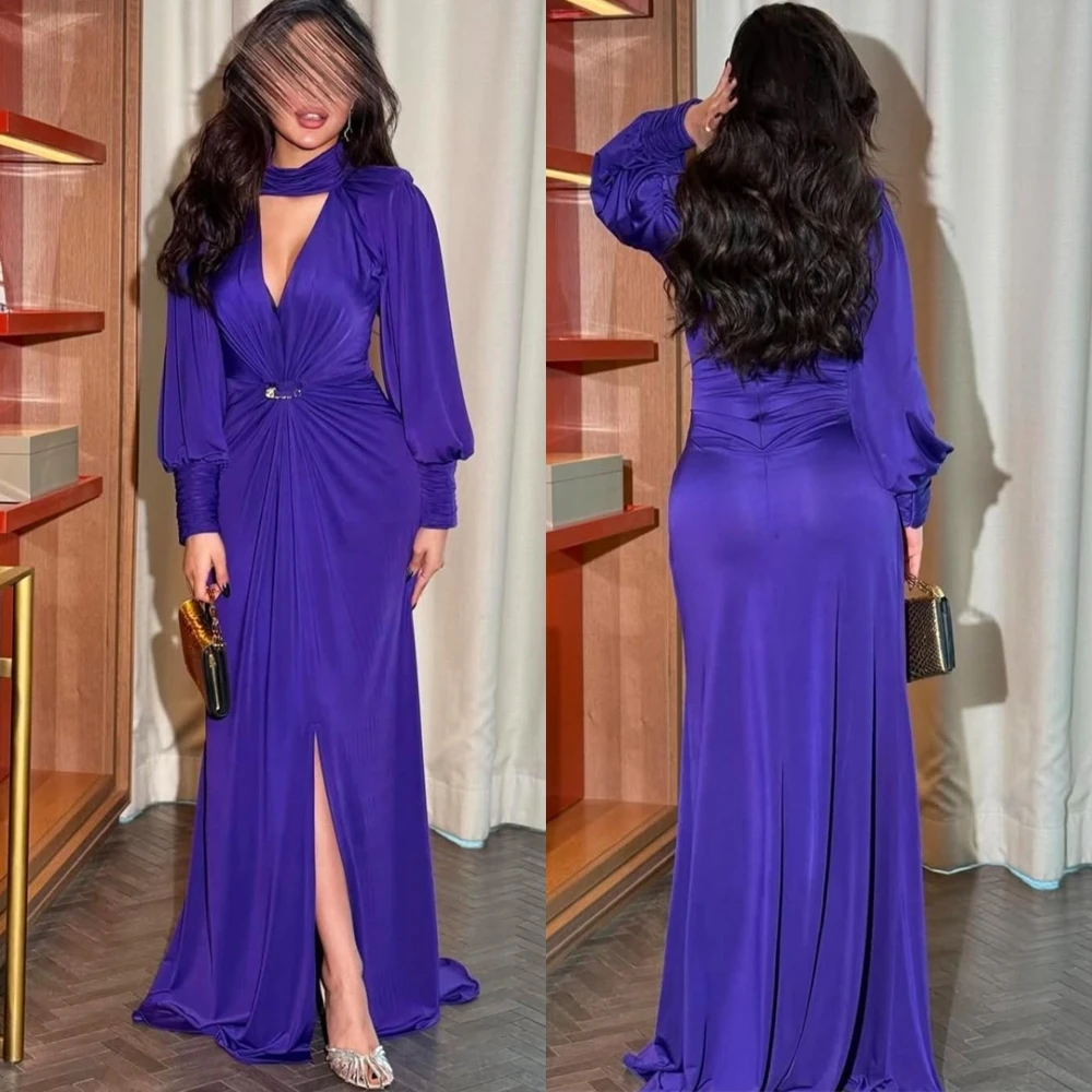 

Формальное вечернее платье с v-образным вырезом и длинными рукавами по индивидуальному заказу, нежные шифоновые платья для выпускного вечера, изящные пояса, платья для особых случаев