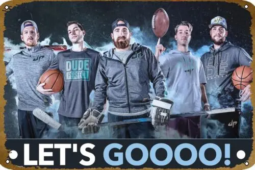 DUDE PERFECT - LET'S GO movie poster Metal Signs Vintage Tin Sign