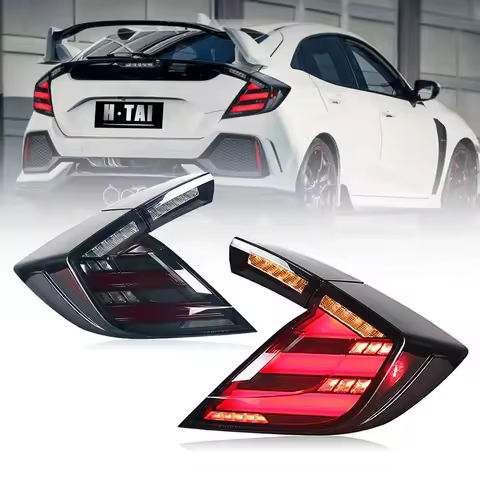 Pair LED Tail Lights For Honda Civic Hatchback Type R 2016-2022 FK7 FK8 10th Gen Rear Lamps Taillights Car Tail Light Assemblies