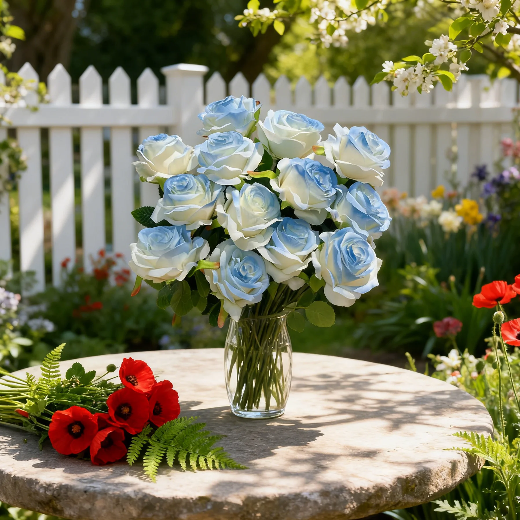 10Pc Artificial Flowers Blue Rose Valentine's Silk Bridal Bouquet Wedding Wreath Home Room Outdoor Decor DIY Handheld FlowerGift