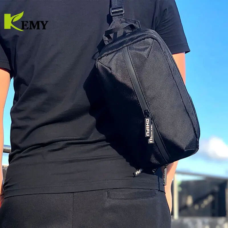 Kemy Men borsa a tracolla USB multifunzione Crossbody Cross Body Sling Chest Bags pacchetto da viaggio impermeabile Messenger Pack per uomo