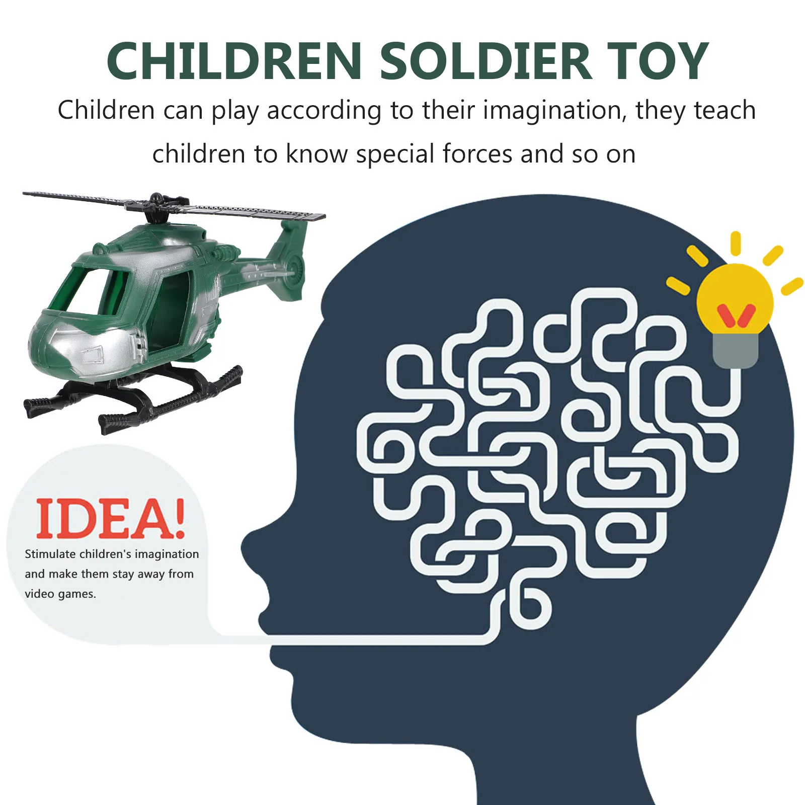 1Set Soldier Helicopter Kit Mini Plastic Kids Military Battle Playset Creative Educational Combat Playset Boys Gift view 4
