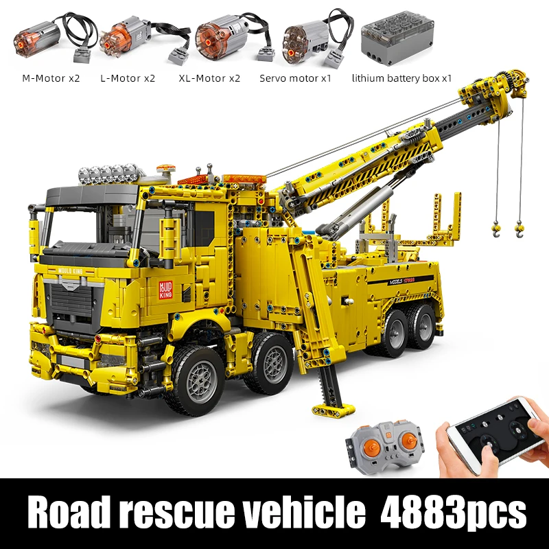 Mould King 17028 Technische Auto Speelgoed APP&RC Gemotoriseerd Brandweerauto Model Bouwblok Steentjes Kinderen Kerstcadeau